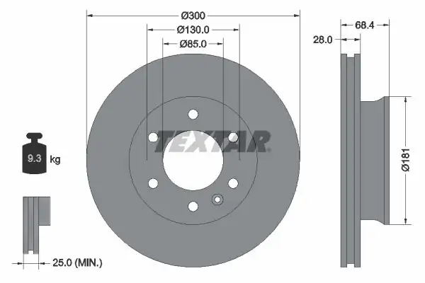 TEXTAR 93143203 | Fren Diski Ön Crafter Sprinter 906 907 2 Adet