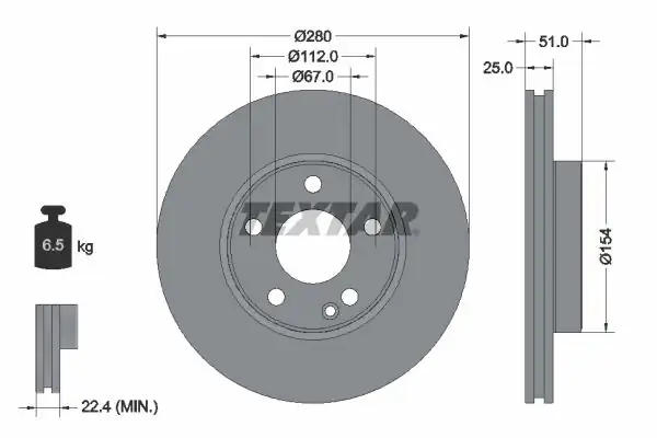 TEXTAR 92257005 | Fren Diski Ön 176 246 W117 246 176 242 Bm 12 2 Adet