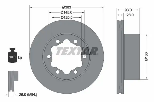 TEXTAR 93143403 | Fren Diski Spr Arka 906 509 515 CDI 2 Adet 864727