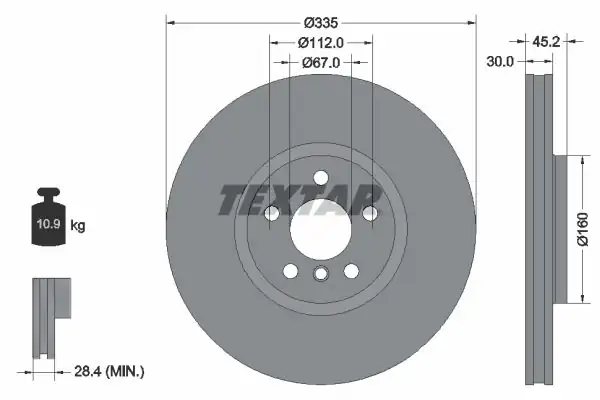 TEXTAR 92316205 | Fren Diski F 54 56 57 60 U 11 X1 Ön 2 Adet