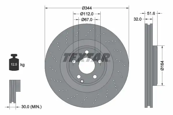 TEXTAR 92289905 | Fren Diski 218 Ön CLS 350 400 2 Adet