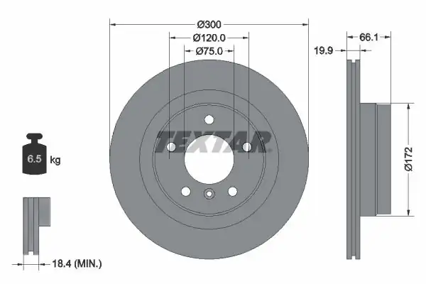 TEXTAR 92133003 | Bmw F30 Kasa 320i ed E90 Kasa 320d Arka Fren Diski Takım