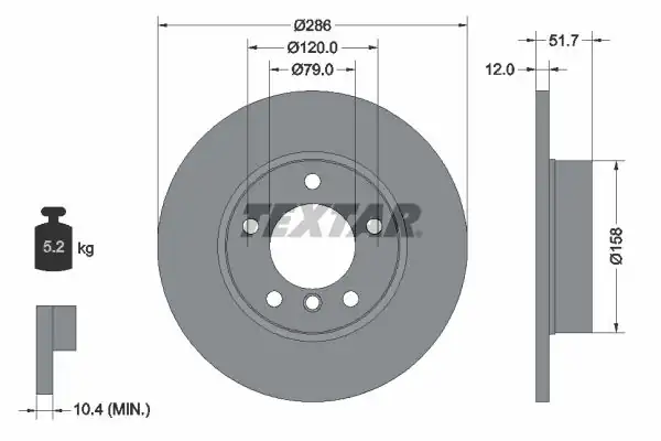 TEXTAR 92055503 | Fren Diski E 36 Ön Düz 2 Adet