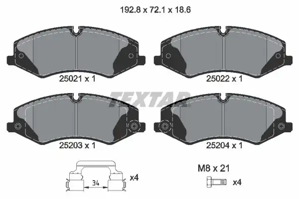 TEXTAR 2502201 | Fren Balatası Arka Land Rover Discovery 4 Range Rover Sport 3 0 3 6 10