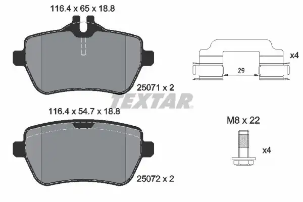TEXTAR 2507103 | Fren Balatası Arka Mercedes Benz W222 W231 W217 S350 S400 S500