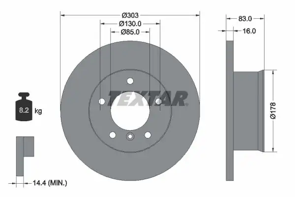 TEXTAR 92020300 | Fren Diski 460 461 63 Ön Ge Jeep 2 Adet 946071