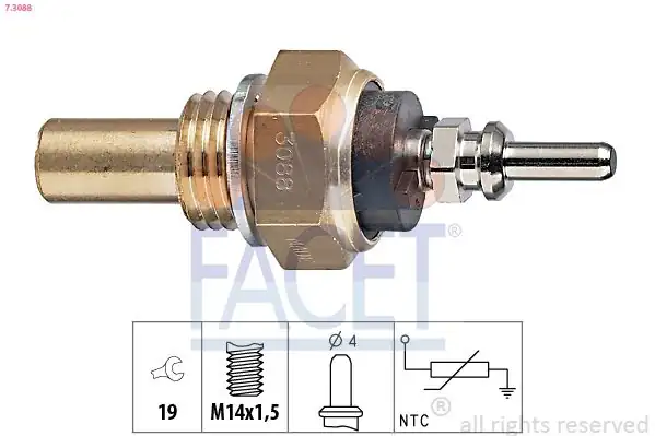 FACET 73088 | Sıcaklık Sensörü Mercedes W201 190 W202 C Serisi A208 CLK Serisi W124