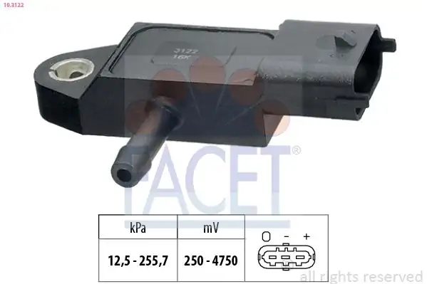 FACET 103122 | Turbo Basınç Sensörü Renault Clio Kangoo Megane 1 5 dCi Traffic Scenic 1 9 dCi