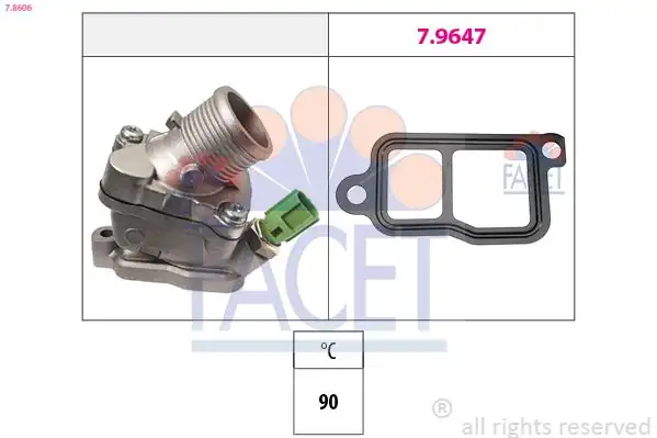 FACET 78606 | Termostat 90ºC Volvo C30 S40 II S60 İ V70 II 01
