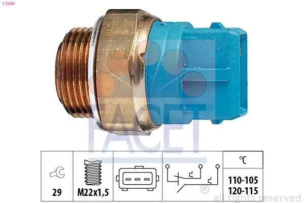 FACET 75680 | Fan Müşürü Mavi Opel Vectra B 3 Fişli 120 105