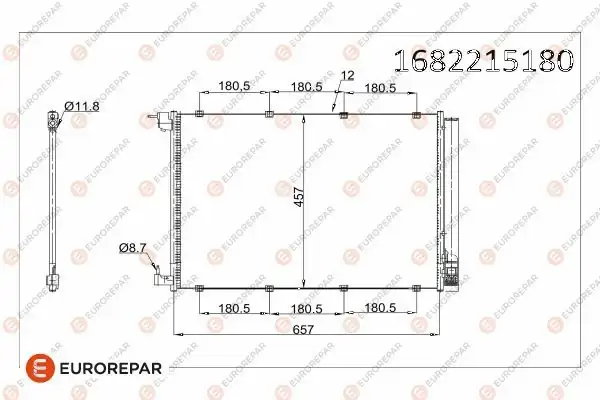 Eurorepar 1682215180 Klima Radyatörü Mercedes Benz Vito S C E V Serisi GLC CLS Marco W205 W213