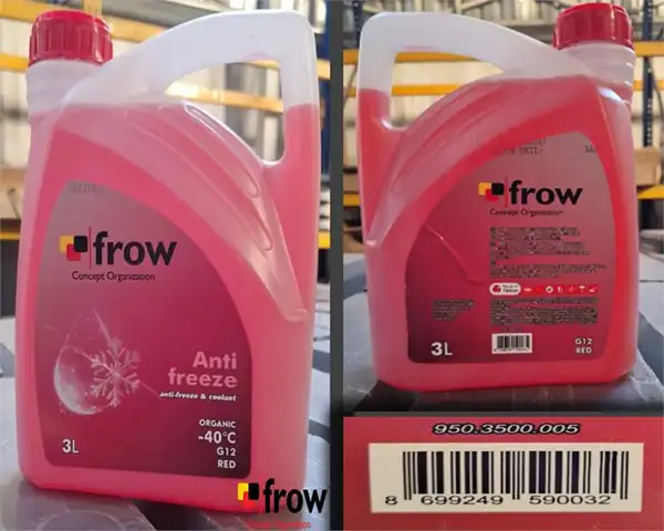 FROW KIMYASAL 9503500005 | Antifiriz Kırmızı 3 LT 40 Derece 6 Lik 6 Adet