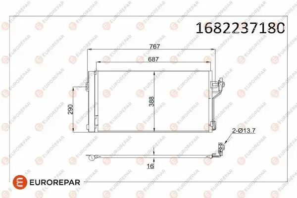 Eurorepar 1682237180 Erp Klima Radyatörü 66738816 Mercedes Benz Vito W639 Viano W639