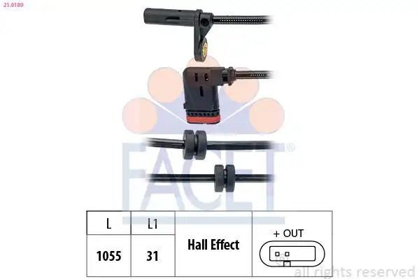 FACET 210189 | Teker Hız Sensörü Mercedes W204 C180 C200 C250 C280 C300 07 14