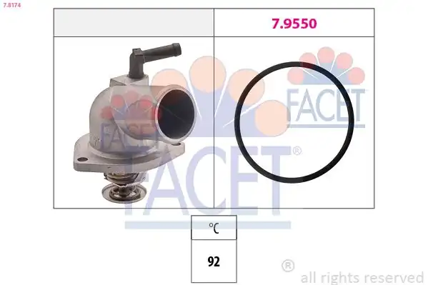 FACET 78174 | Termostat 92 C Astra 1 4i 16v 1 6i 1 6 16v Corsa 1 4i 16v 00 X14xe Z14xe X16xel Z16xe