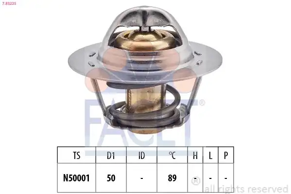 FACET 78322S | Termostat 89c Renault R19 Megane Clio K7m 571789 50mm