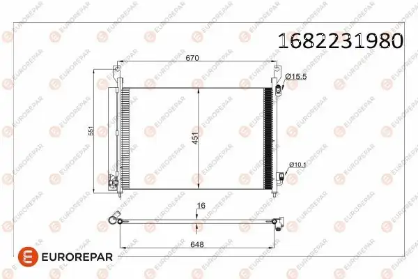 Eurorepar 1682231980 Erp Klima Radyatörü 62845116 Renault Koleos İ
