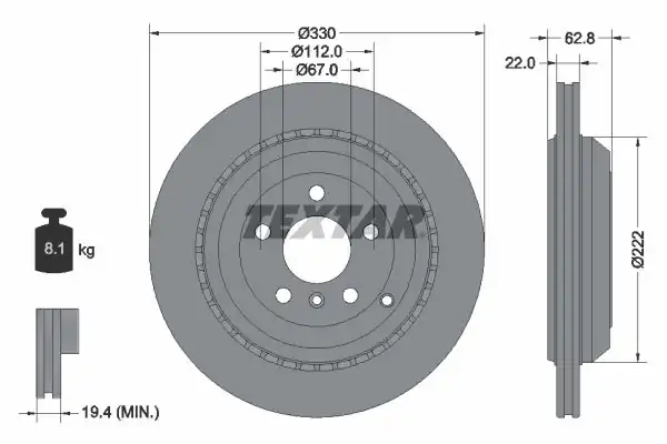 TEXTAR 92150903 | Fren Diski Arka W164 W251 Bm 06 09 2 Adet