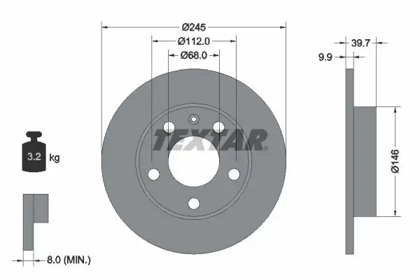 TEXTAR 92106203 | Fren Diski Arka A4 01 08 245x10 2 Adet