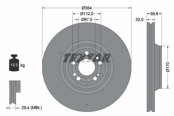 TEXTAR 92306005 | Fren Diski 167 Ön Gle 4 Matic 2 Adet 862357