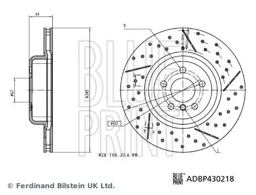 BLUEPRINT ADBP430218 | Fren Diski Arka Sağ Bmw 3 G20 3 G21 4 G22 4 G23 M4 G22