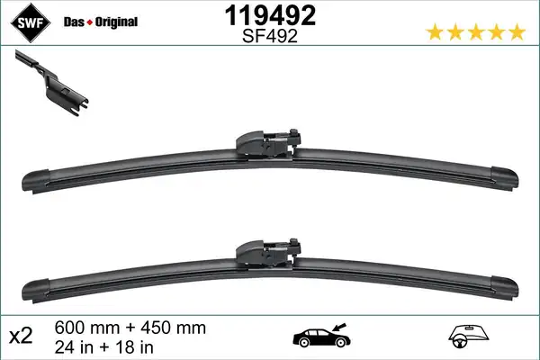 Valeo 119492 Silecek Süpürgesi Ön Takım 600 450 mm Mazda 6 Cx 5