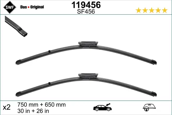 Valeo 119456 Silecek Seti X Swf Trem Vm478 750 650mm Renault Scenic III 09 75 65