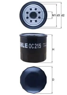 MAHLE OC215 | Yağ Filtresi Daihatsu Applause Cuore 03 0 9 1 0 Sirion 00 05 Yrv 02 Terios 98 1 3 Feroza 94 96 1 6 Hıjet Suzuki Alto Ca