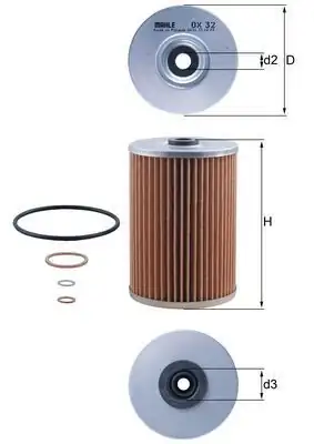 MAHLE OX32D | W126 85-91/W116/W123/R107/C107 M110/M116/M117 Yağ Filtresi