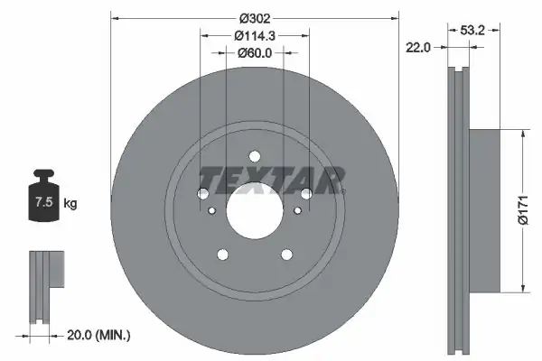 TEXTAR 92180403-2 | Fren Diski Ön Supra _a7_ 24v 3 0 86 2 Adet