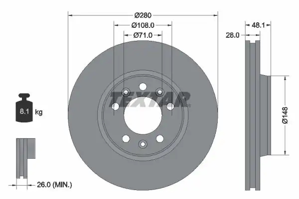 TEXTAR 92156903-2 | Fren Diski Ön Scudo III Expert III Jumpy III 1 6 Mjt Hdi 07 2 Adet