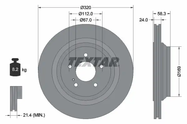TEXTAR 92160705 | Fren Diski Arka W221 M272 Om642 06 13 2 Adet