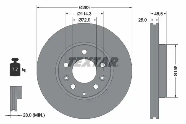 TEXTAR 92125503-2 | Fren Diski Ön Mazda 6 Gg 2 0 2 3 02 07 2 Adet