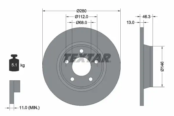 TEXTAR 92071605-2 | Fren Diski Ön A4 Bm 94 00 2 Adet