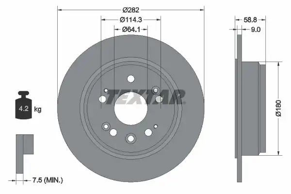 TEXTAR 92165703-2 | Fren Diski Arka CRV Rd 2 0 02 06 2 Adet