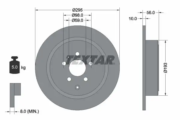 TEXTAR 92074100-2 | Fren Diski Arka Peugeot 806 Bm 97 02 2 Adet