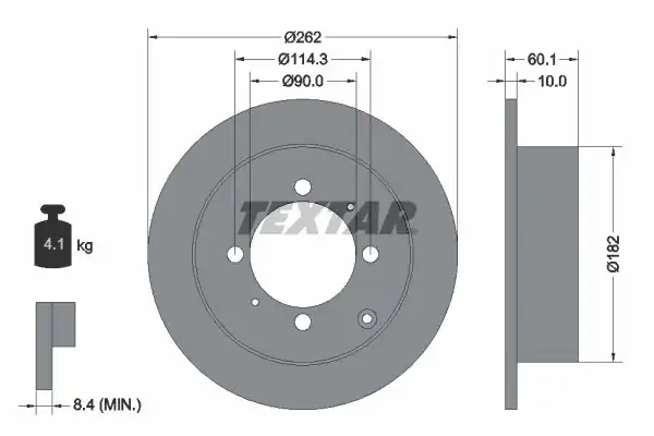 TEXTAR 92104000-2 | Fren Diski Arka Joice Santamo Space Benzin 99 03 2 Adet
