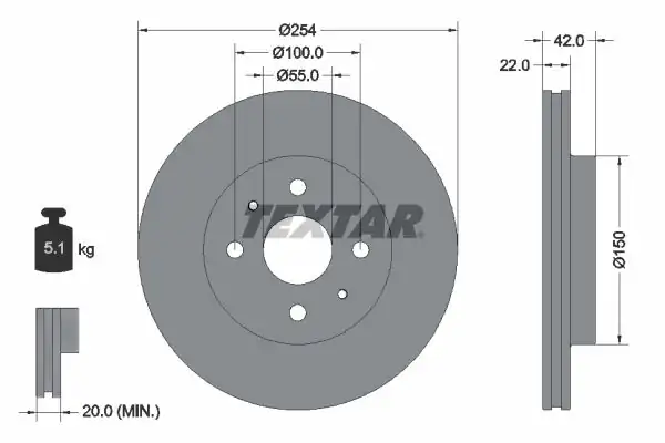 TEXTAR 92204503-2 | Fren Diski Ön Sirion 1 3 06 2 Adet