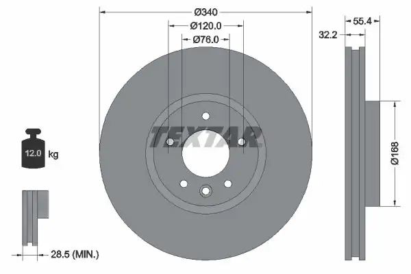 TEXTAR 92230305 | Fren Diski Ön T5 T6 04 2 Adet
