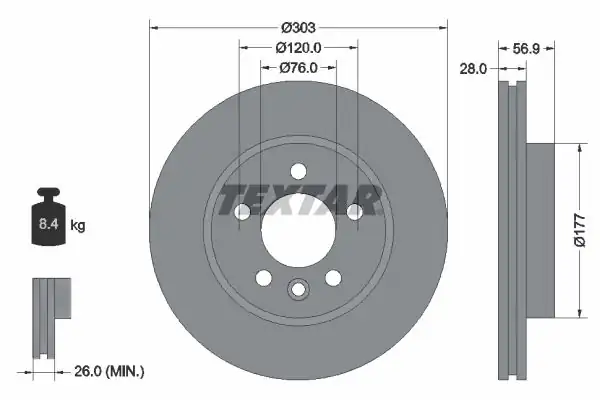 TEXTAR 92228905 | Fren Diski Ön Amarok Bm 10 2 Adet