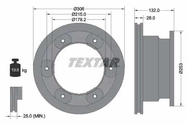 TEXTAR 93177703-2 | Fren Diski Iveco Daily IV Panelvan Van 65c15 F1ce0481f 2006 2011 2 Adet