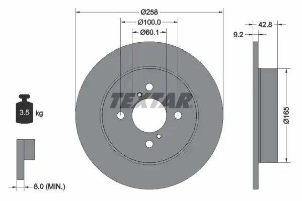 TEXTAR 92227903-2 | Fren Diski Arka Ignıs İ Fh 1 3 00 2 Adet