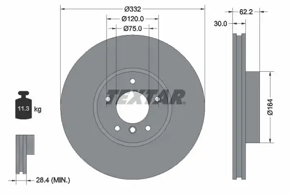 TEXTAR 92160805 | Fren Diski Ön X5 E70 X5 F15 X6 E71 X6 F16 Bm 10 18 2 Adet