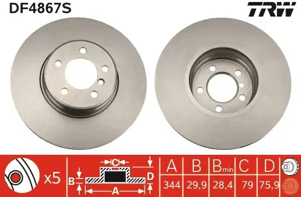 TRW DF4867S | Disk On (Ad) 03 &Gt, Range Rover Kaplamalı (Kutu Fıyat Tek) | 2 Adet