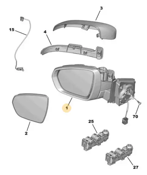 Citroen 1618048480 C5 Aircross Sağ Ayna Kapak Orjinal Ds7 X74 3008 P84 5008 Grandland X