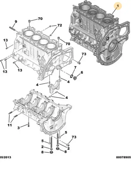 Citroen Berlingo Dv6c 93 BG Euro5 93 BG Piston Segmanlı Blok Servis Ürünü