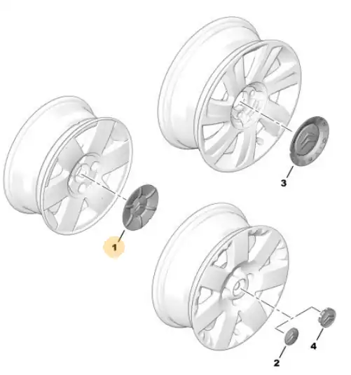 MOPAR Psa 5421 14 Citroen C3 Jant Kapak Göbeği Orjinal