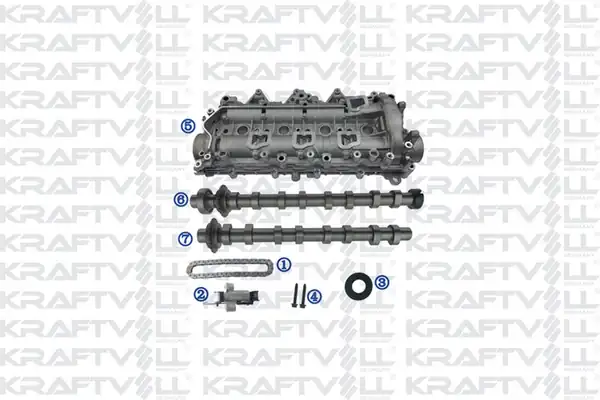 KRAFTVOLL 12100148 | Eksantrik Mil Seti Emme Egzoz Kapak Zincir 8mm Gergi 2008 208 3008 301 308