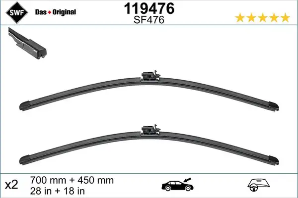 Valeo 119476 Silecek Süpürgesi Ön Tk Mercedes V Class W447 Vito W447 700 450