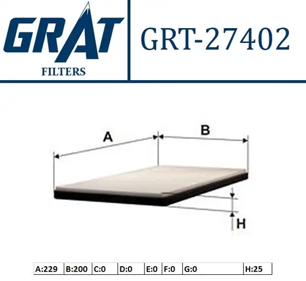GRAT 27402 | Kabin Filtresi Alfa Romeo Giulietta 1 4tb 1 6jtdm 10